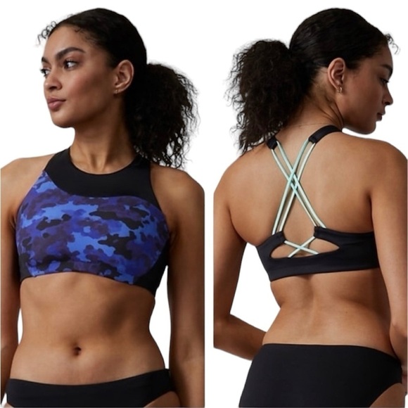Athleta | Freestyle Camo High Neck Bikini Top Size Small NWT - Picture 1 of 5